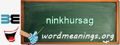 WordMeaning blackboard for ninkhursag